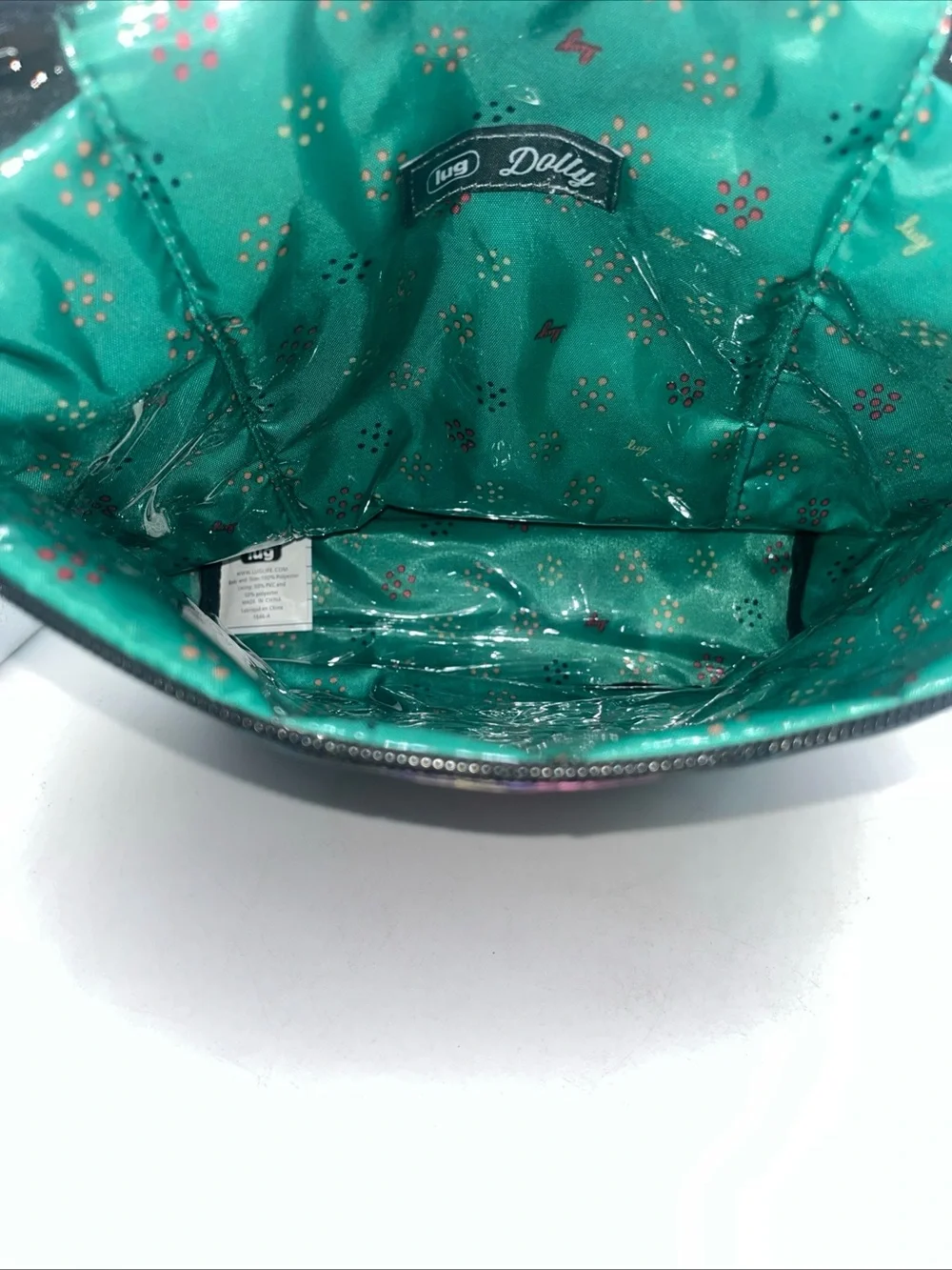 Lug Dolly Travel Cosmetic Case Black Purple Blue Floral